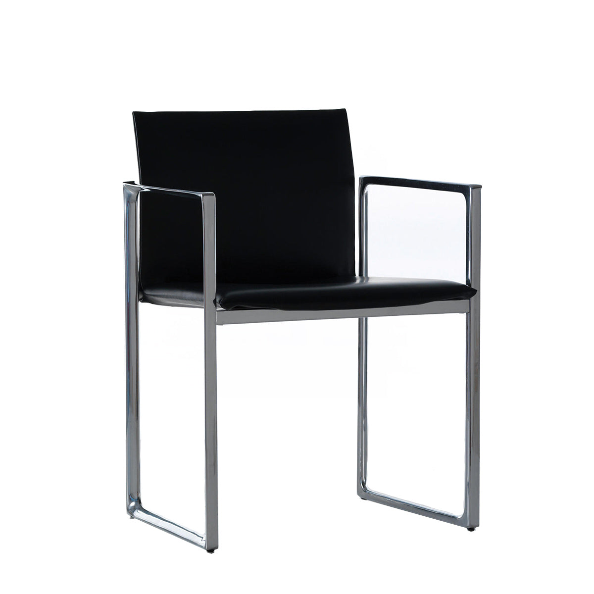 Eve Chair | Black Saddle Leather Seat and Back