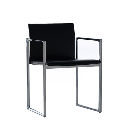 Eve Chair | Black Saddle Leather Seat and Back