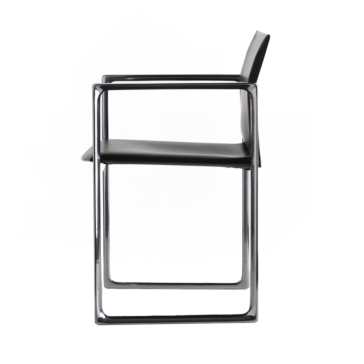 Eve Chair | Black Saddle Leather Seat and Back