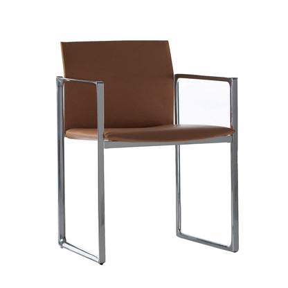 Eve Chair | Brown Saddle Leather Seat and Back
