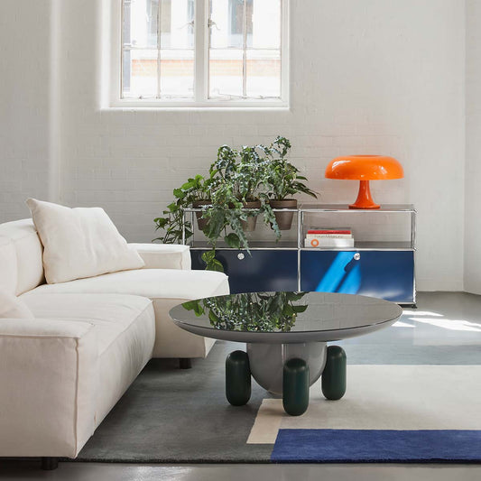 Explorer 3 Coffee Table | Green Legs and Grey Top