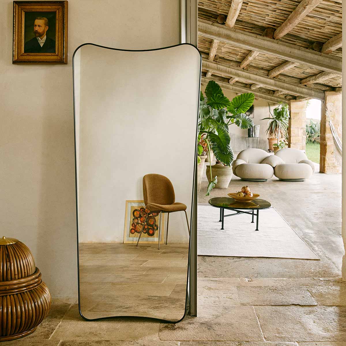 F A 33 Wall Mirror Large | Black Brass Frame
