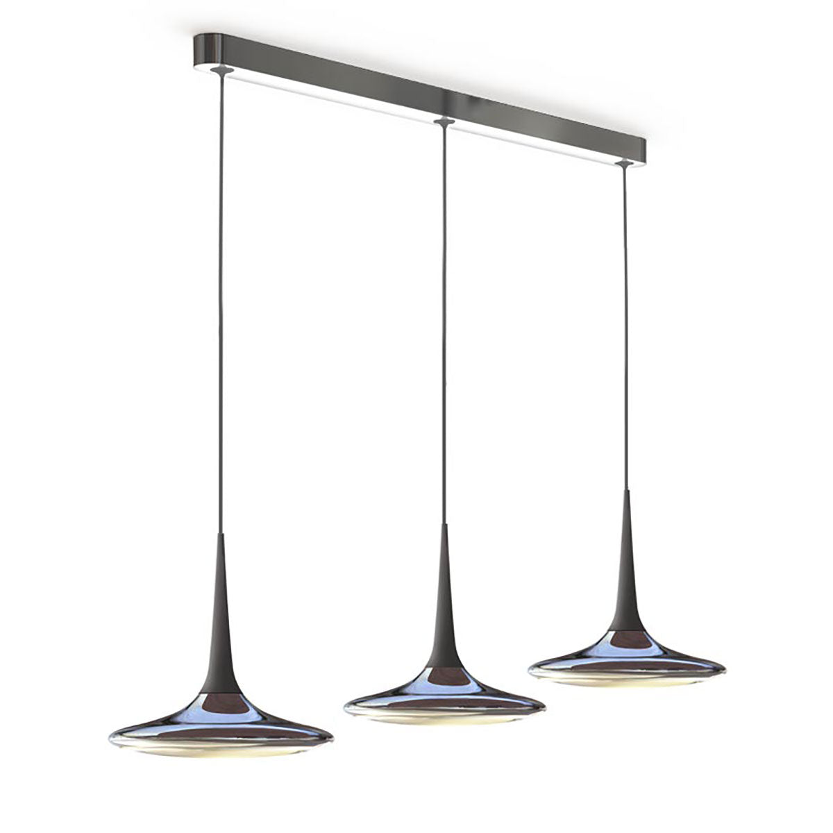 Falling Leaf Trio | Polished Aluminium and Black