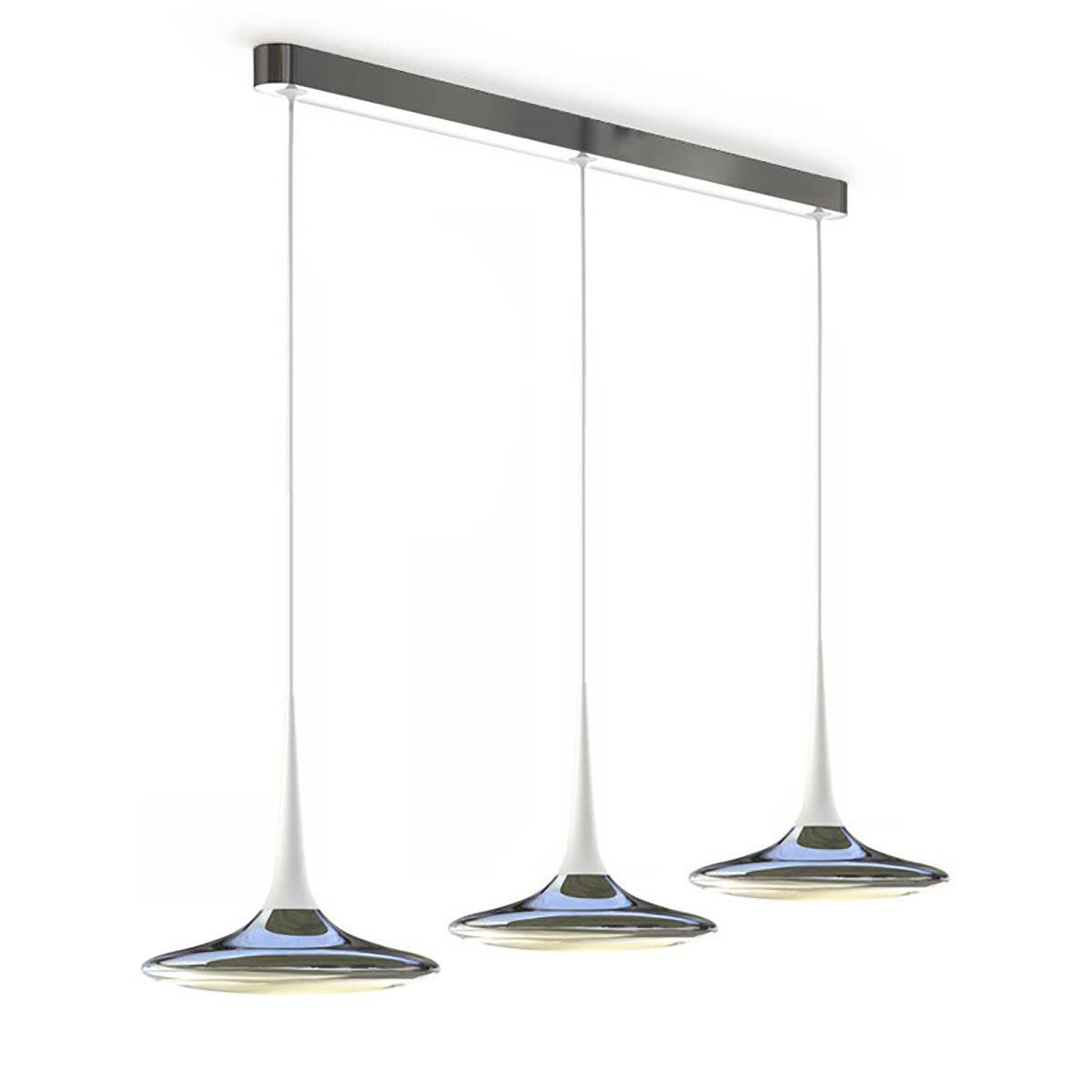 Falling Leaf Trio | Polished Aluminium and White