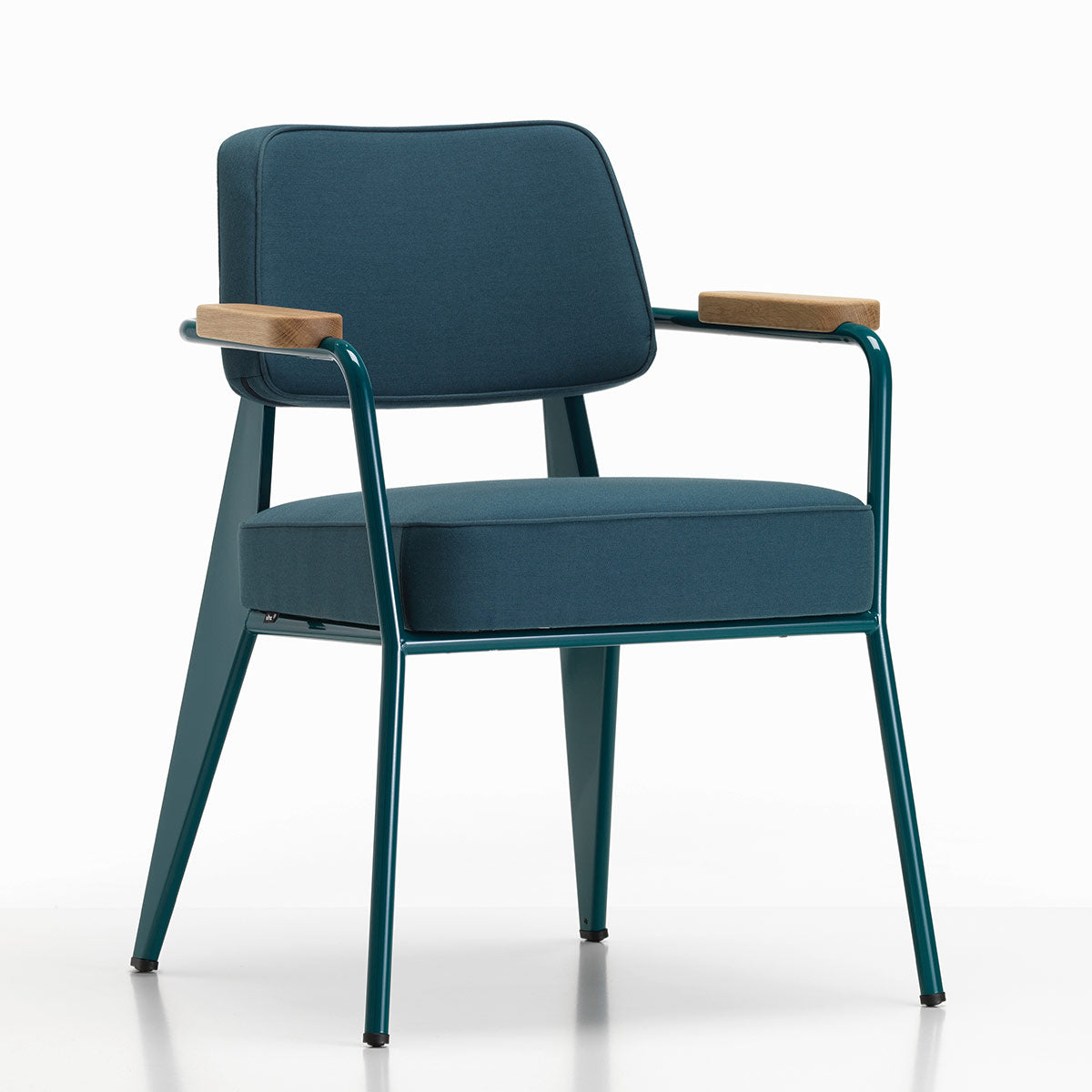 Fauteuil Direction | Premium Leather Smoke Blue 60 with Prouve Bleu Dynastie Frame