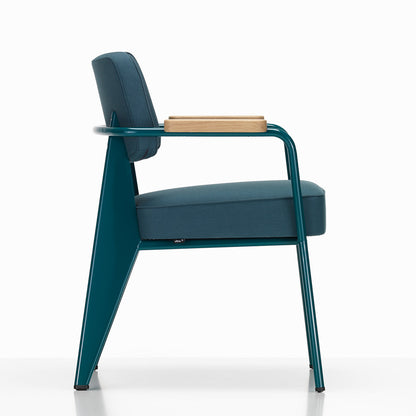 Fauteuil Direction | Premium Leather Smoke Blue 60 with Prouve Bleu Dynastie Frame