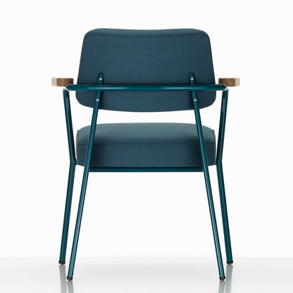 Fauteuil Direction | Premium Leather Smoke Blue 60 with Prouve Bleu Dynastie Frame