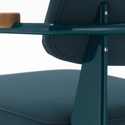 Fauteuil Direction | Premium Leather Smoke Blue 60 with Prouve Bleu Dynastie Frame