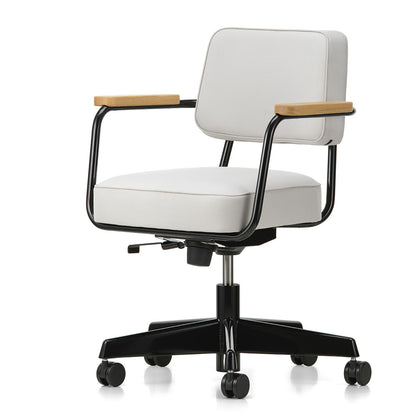 Fauteuil Direction Pivotant | Premium Leather Sand 71 with Deep Black Frame