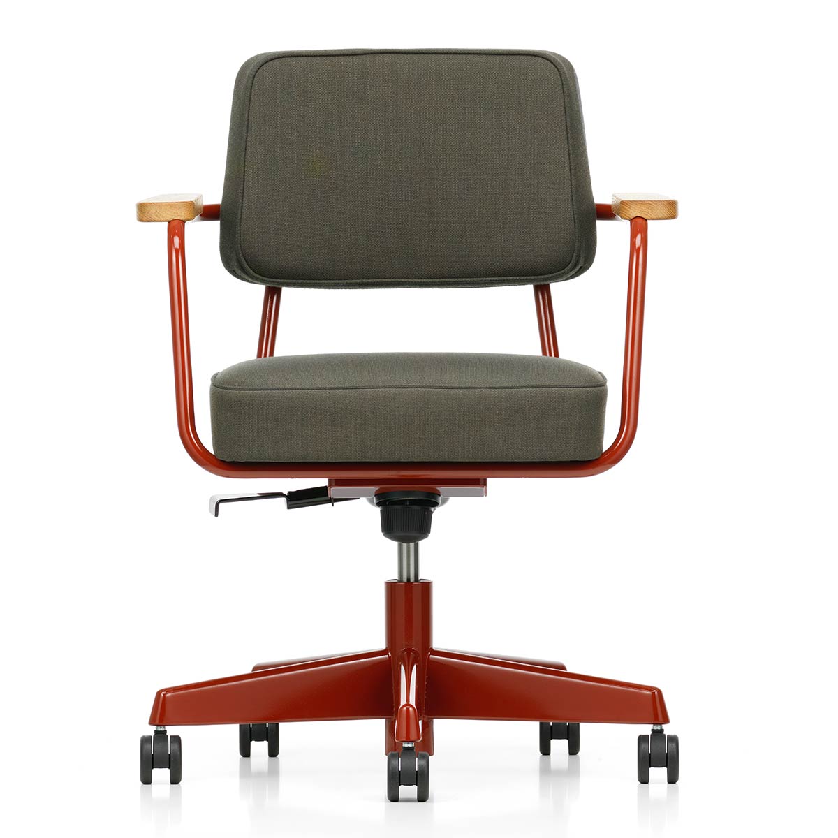 Fauteuil Direction Pivotant | Twill Brown 05 with Japanese Red Frame