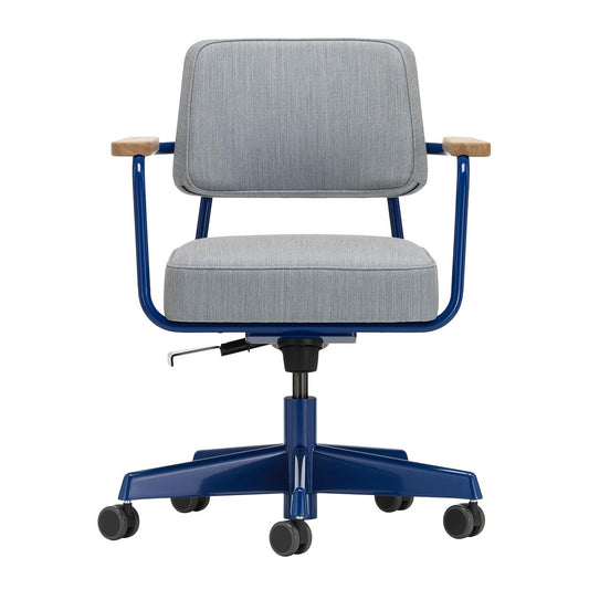 Fauteuil Direction Pivotant | Twill Blue Grey 03 with Prouve Bleu Dynastie Frame
