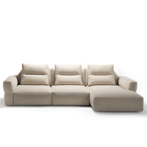 Fedrigo Sofa with Chaise | White 801 Tobia Upholstery