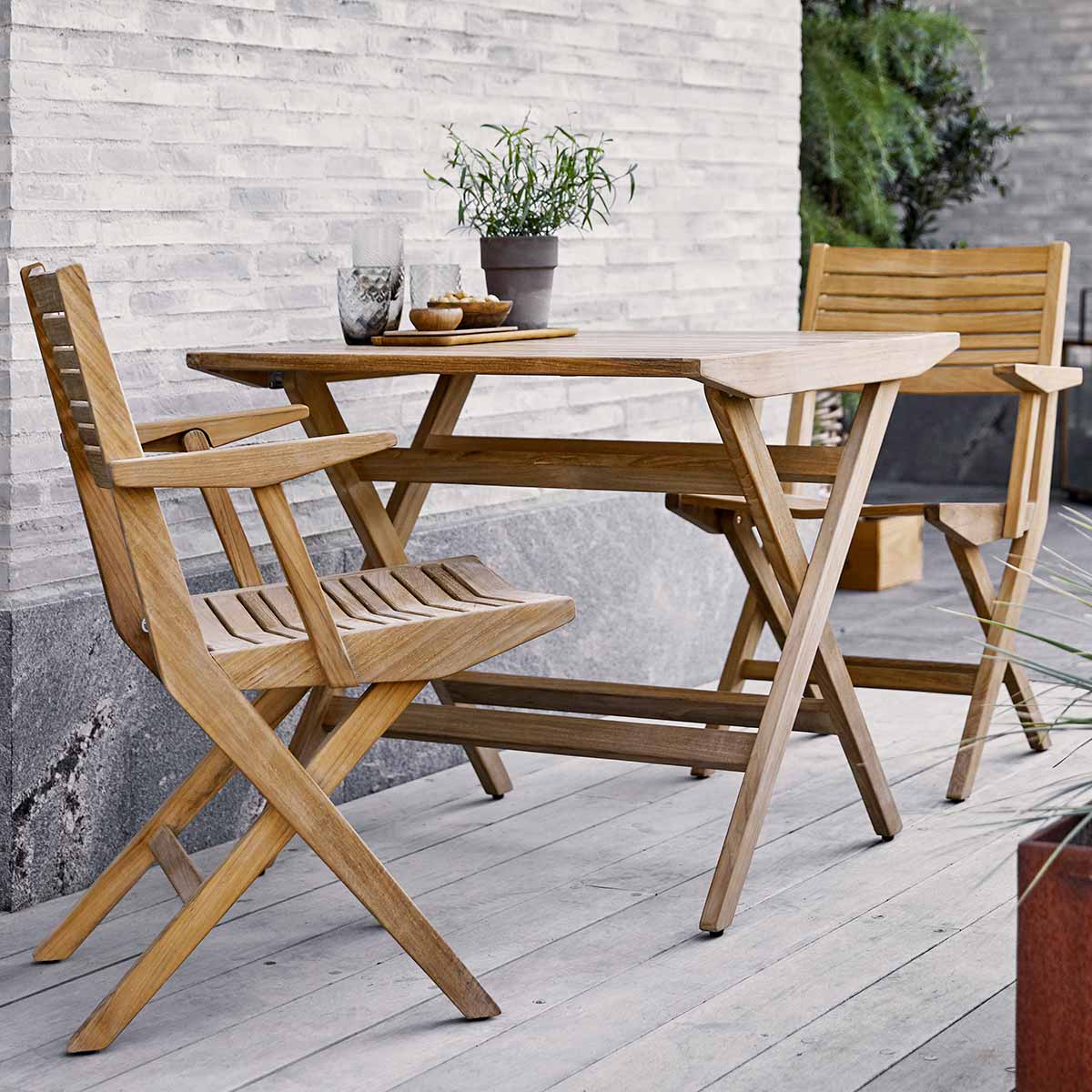 Flip Folding Table | Teak Frame