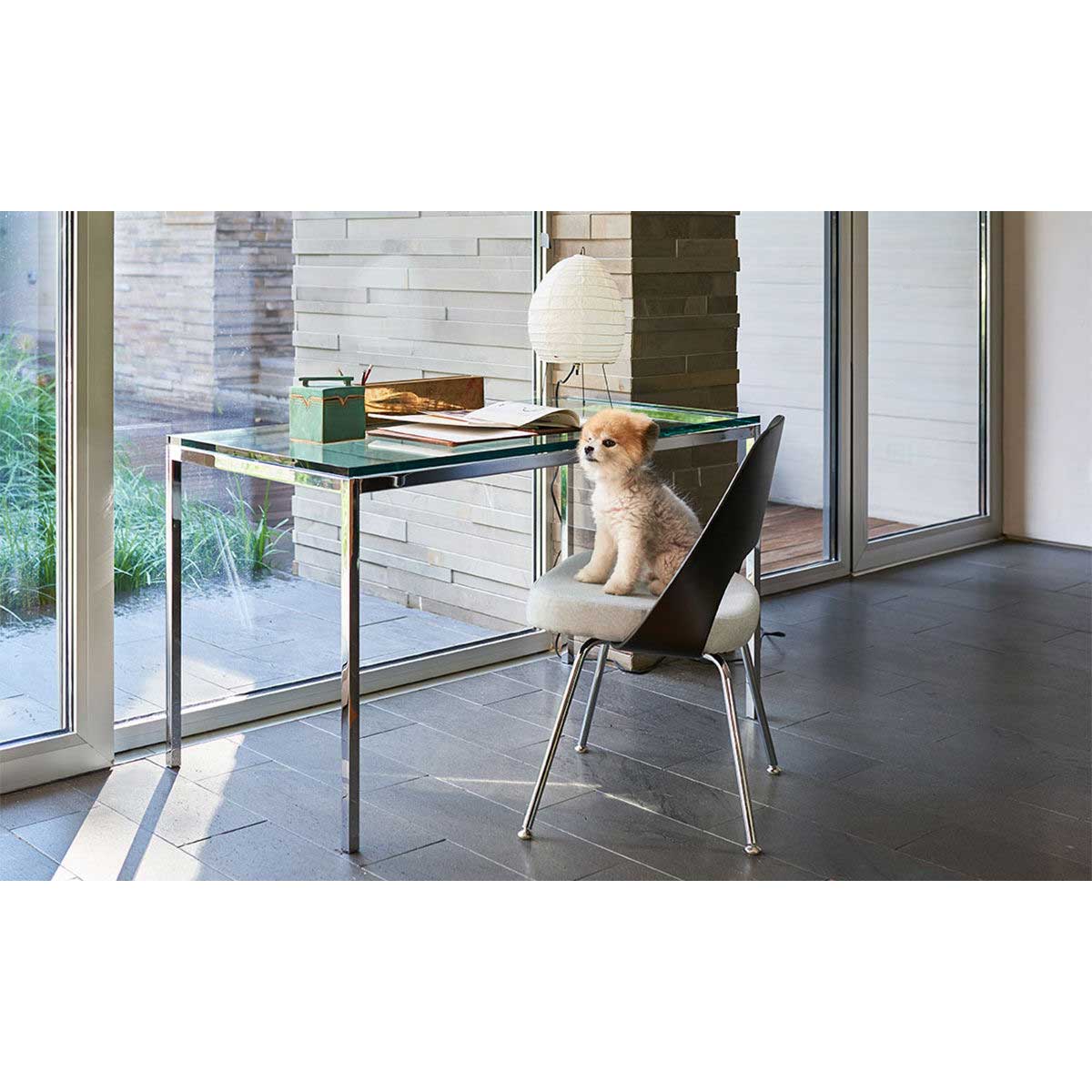 Florence Knoll Mini Desk | Clear Glass Top