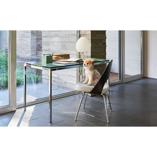 Florence Knoll Mini Desk | Clear Glass Top