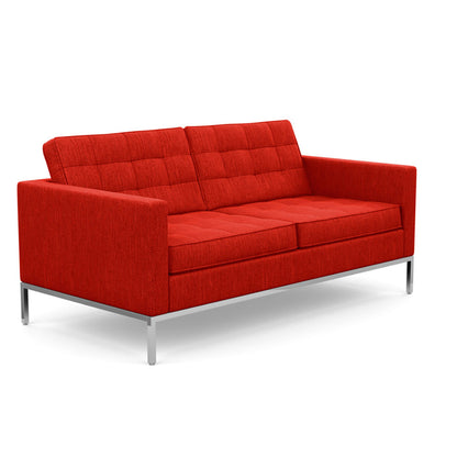 Florence Knoll 2 Seat Sofa | Red Rivington Fabric Upholstery