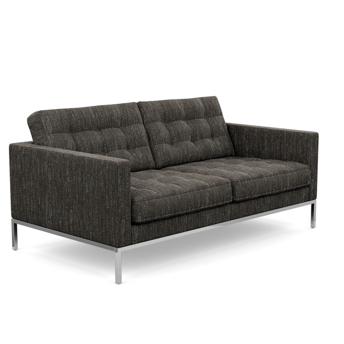 Florence Knoll Sofa 2 Seat Relax | Tufted Ash Grey K10809 Rivington Fabric NO Buttons