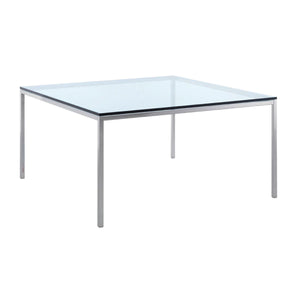 Florence Knoll Dining Table | Clear Glass Top
