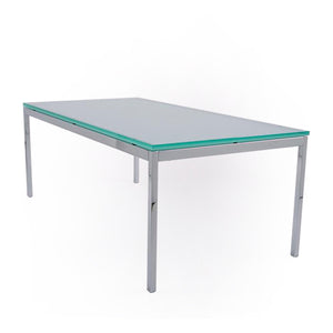 Florence Knoll Low Table Rect | Clear Glass Top