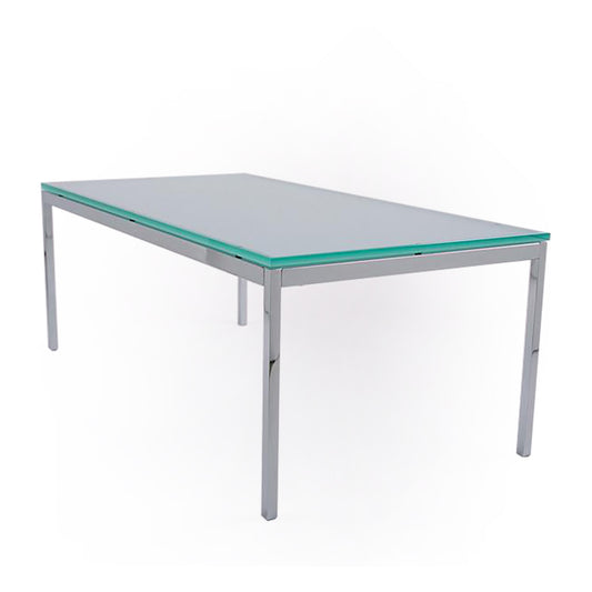 Florence Knoll Low Table Rect | Clear Glass Top