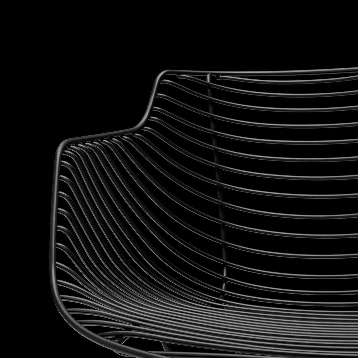 Flow Filo Slim Chair | Black Nickel Painted Frame