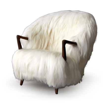 Fluffy Lounge Chair | White Sheepskin