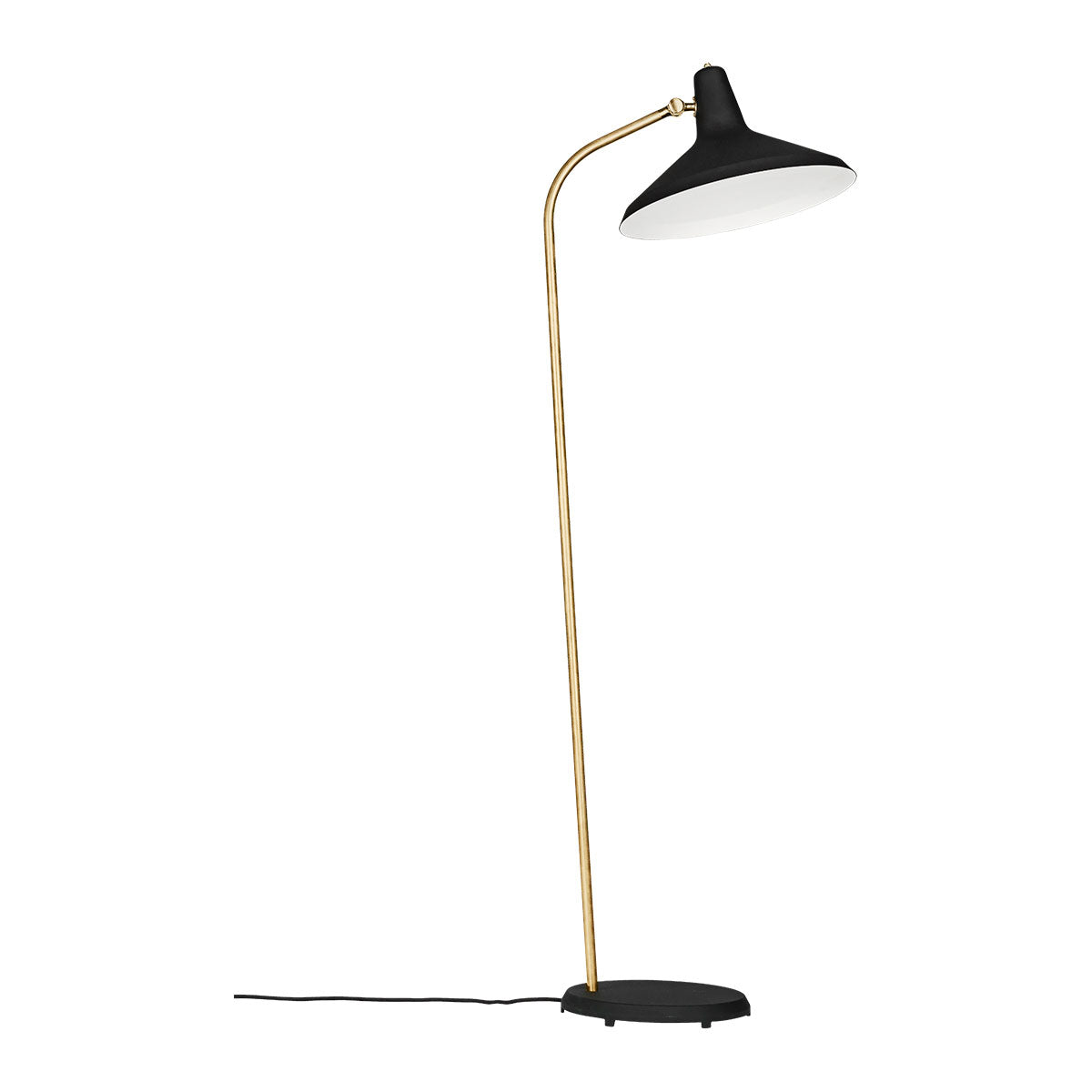 G10 Floor Lamp | Black Lacquer and Brushed Brass