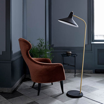 G10 Floor Lamp | Black Lacquer and Brushed Brass