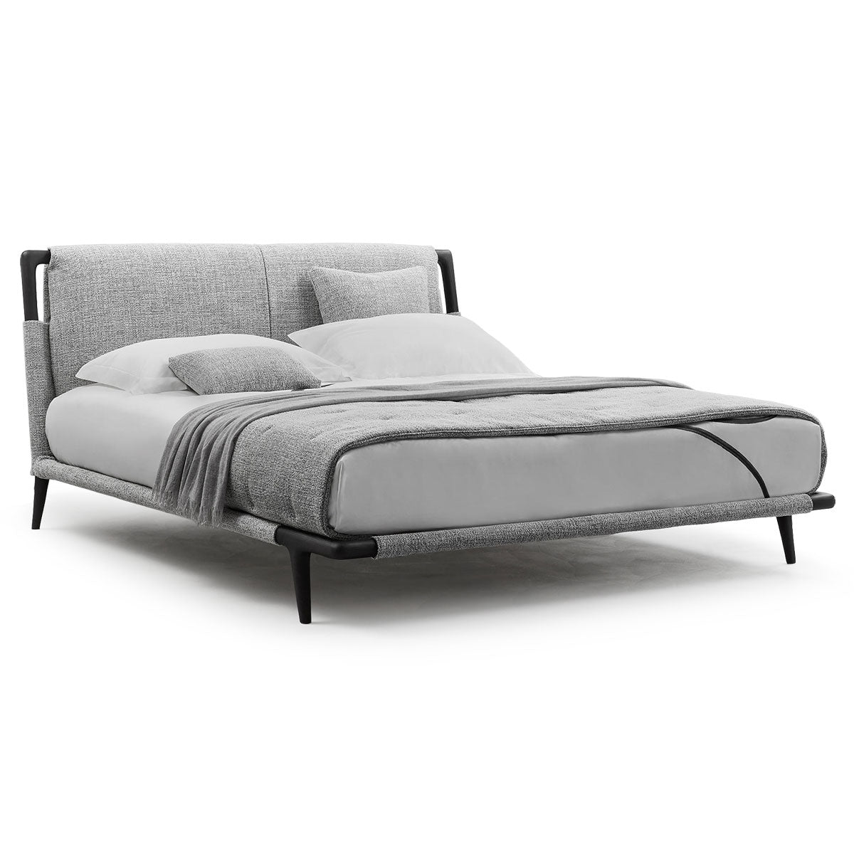 Gaudi Bed 180x200cm | Grey Melange 0801 Walker Fabric