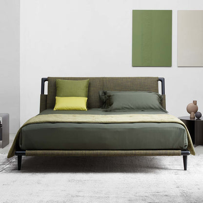 Gaudi Bed 180x200cm | Grey Brown 561 Seattle Fabric