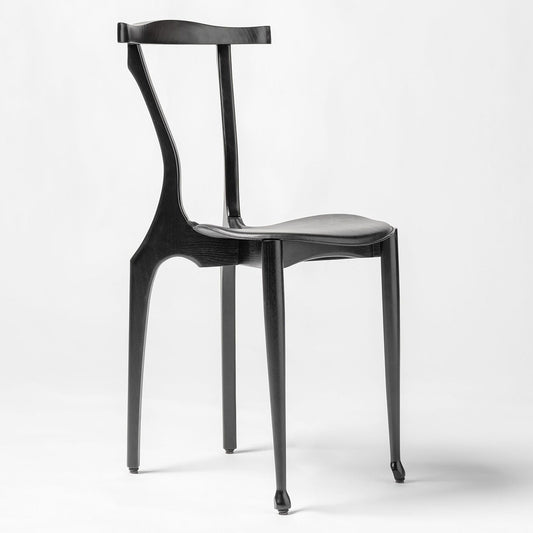 Gaulinetta Chair | Black Hide Seat