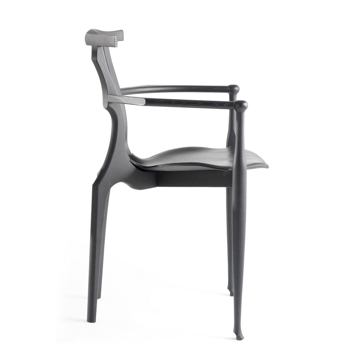 Gaulino Chair | Black Hide Seat