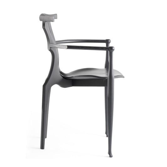 Gaulino Chair | Black Hide Seat