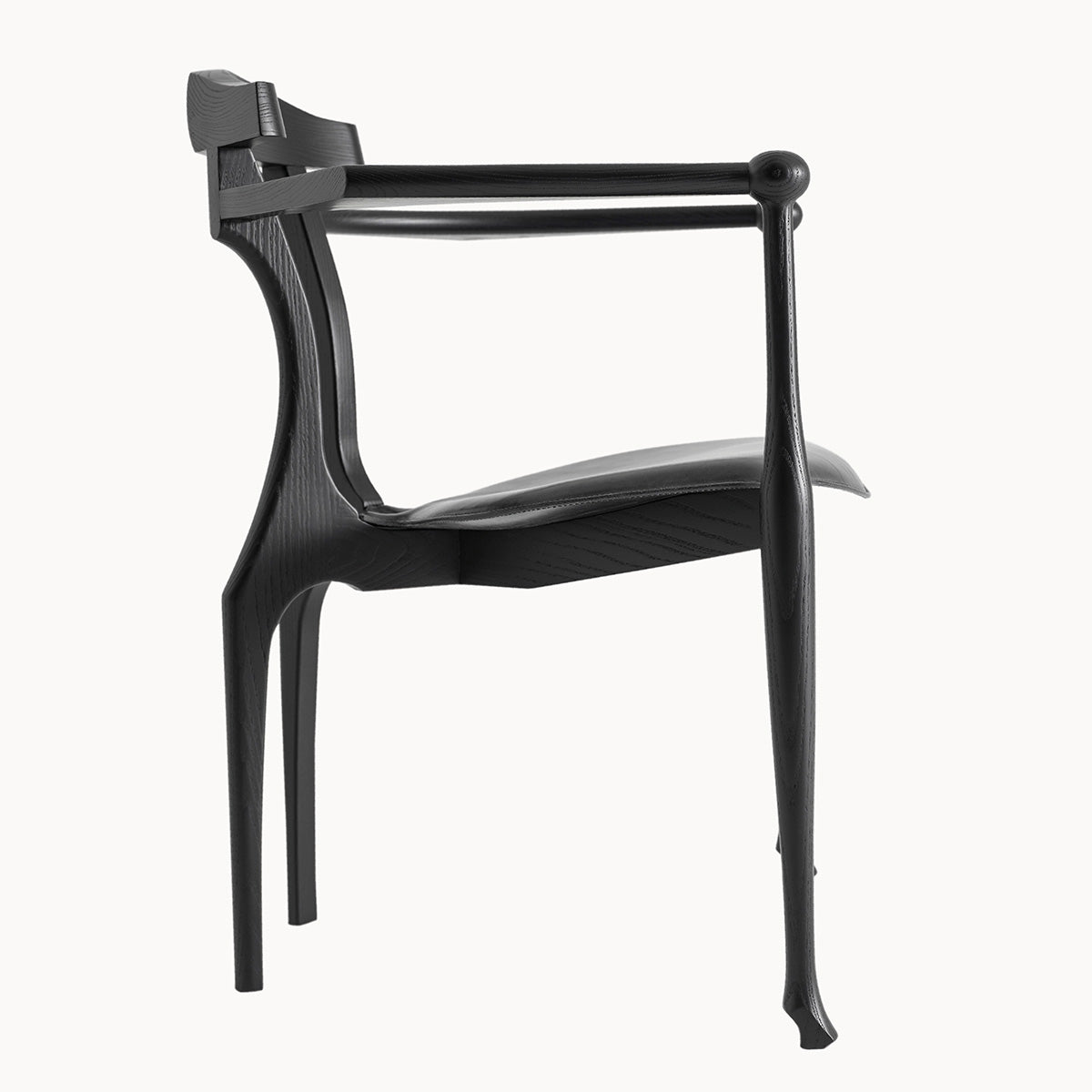 Gaulino Easy Chair | Black Hide Seat