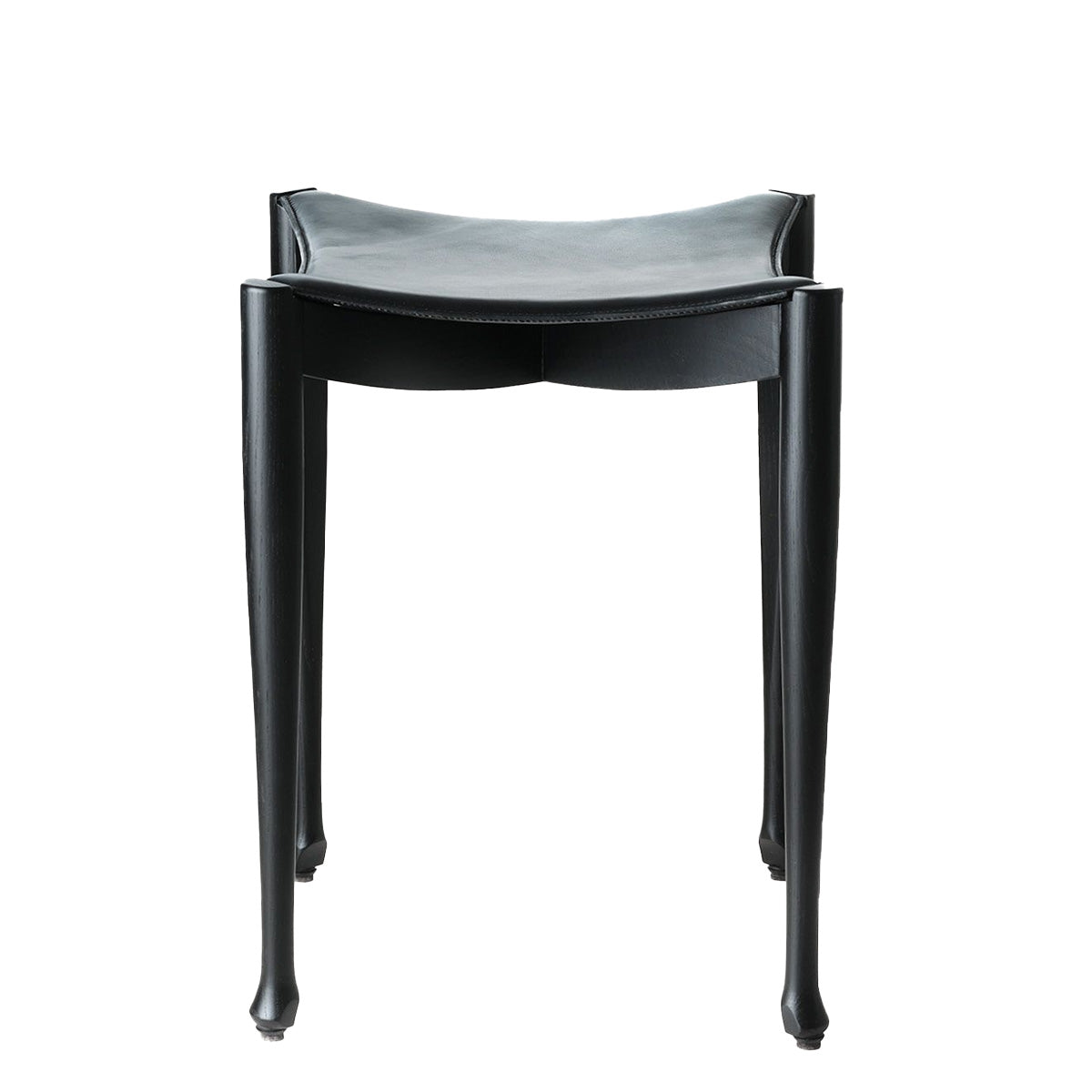 Gaulino Stool | Black Hide Seat