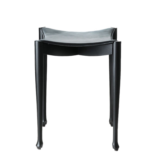 Gaulino Stool | Black Hide Seat