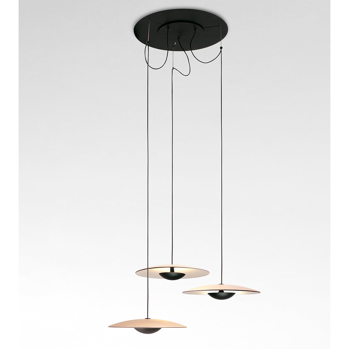 Ginger 60 Pendant Light LED | Oak and White Shade