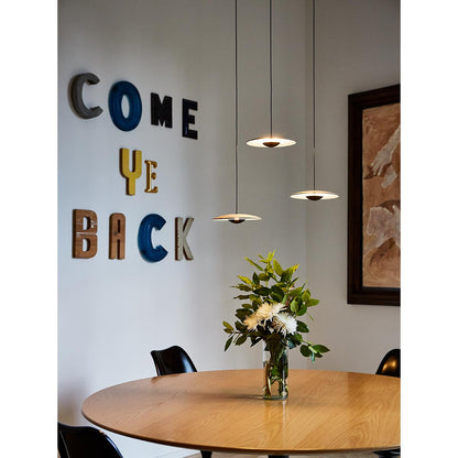 Ginger 60 Pendant Light LED | Oak and White Shade