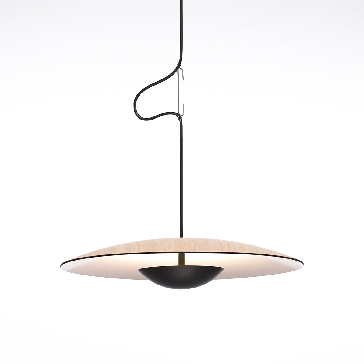 Ginger 60 Pendant Light LED | Oak and White Shade