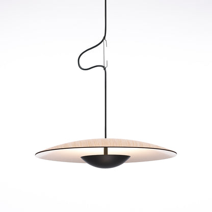 Ginger 60 Pendant Light LED | Oak and White Shade