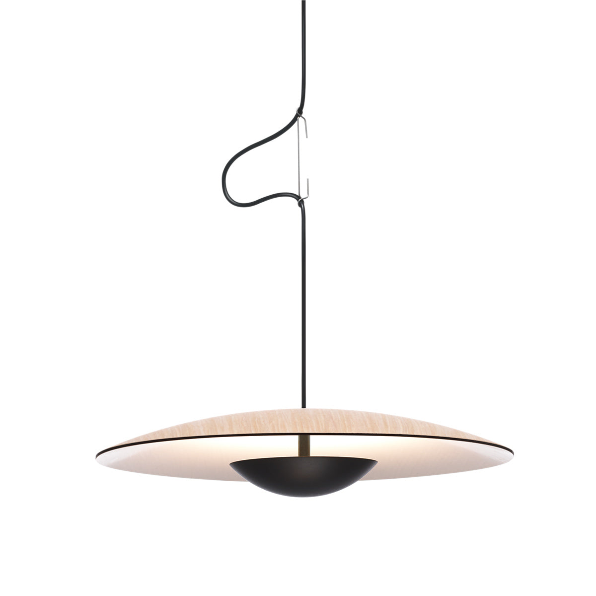 Ginger 60 Pendant Light LED | Oak and White Shade
