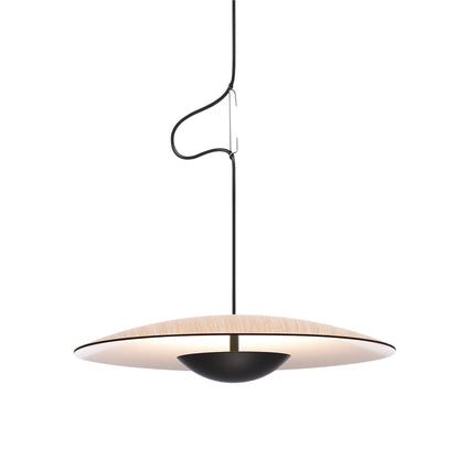 Ginger 60 Pendant Light LED | Oak and White Shade