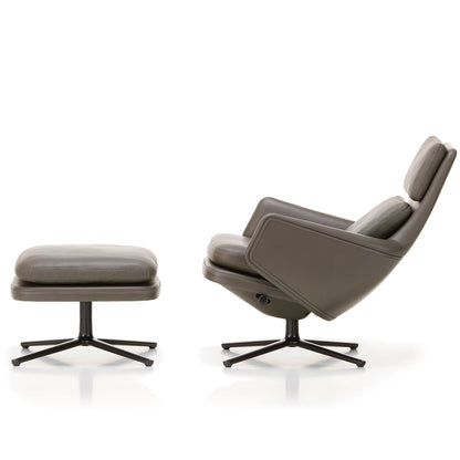 Grand Relax Lounge Chair & Ottoman | Umbra Grey Forte and Umbra Grey Premium Leathers