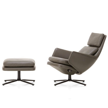 Grand Relax Lounge Chair & Ottoman | Umbra Grey Forte and Umbra Grey Premium Leathers