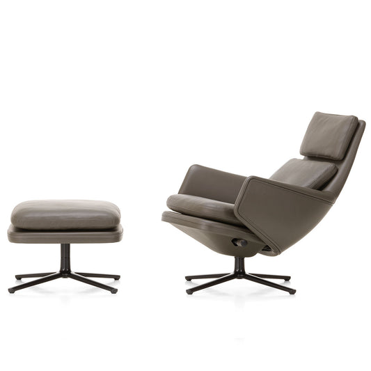 Grand Relax Lounge Chair & Ottoman | Umbra Grey Forte and Umbra Grey Premium Leathers