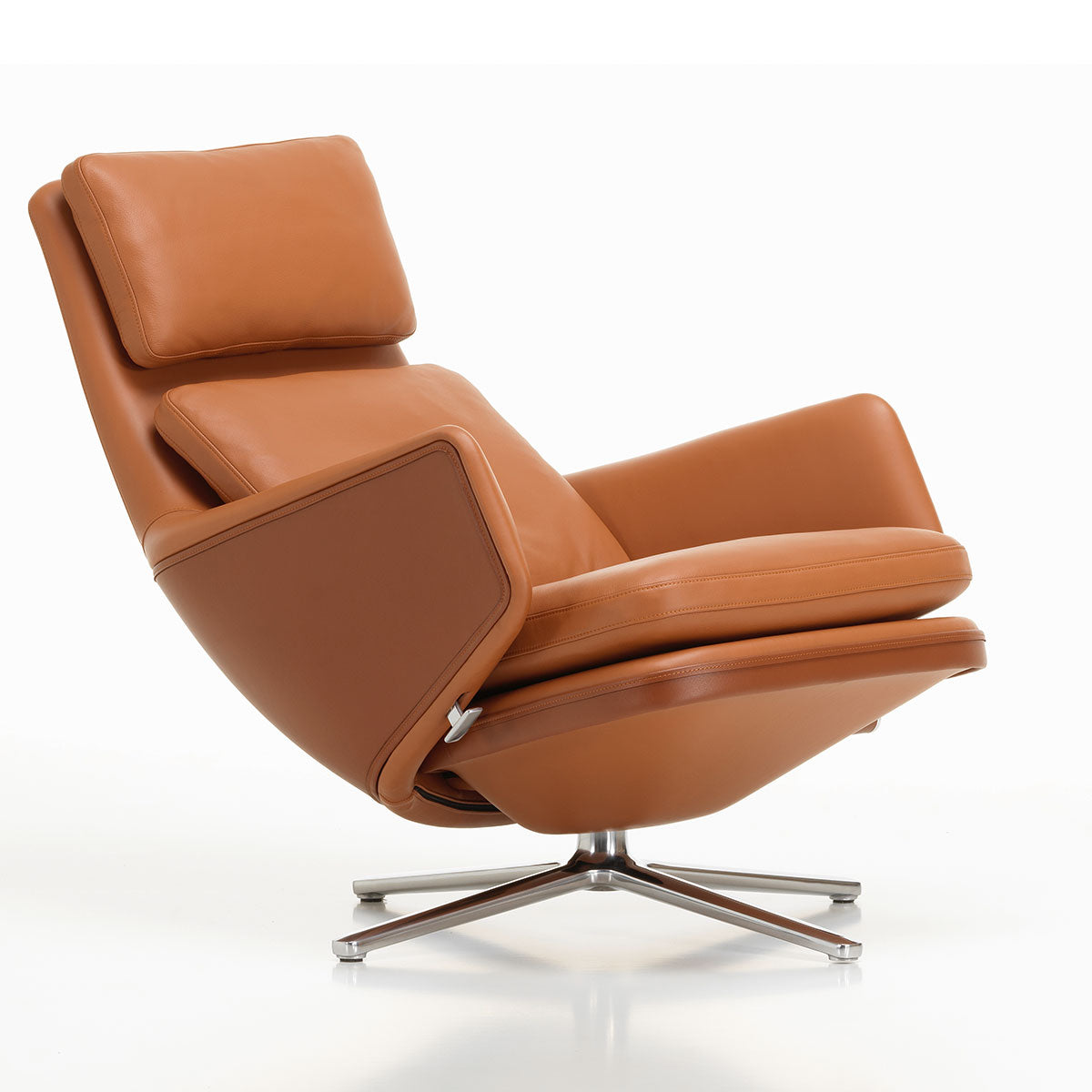 Grand Relax Lounge Chair & Ottoman | Dark Cognac Forte and Cognac Premium Leathers