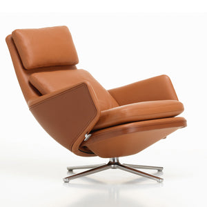 Grand Relax Lounge Chair & Ottoman | Dark Cognac Forte and Cognac Premium Leathers