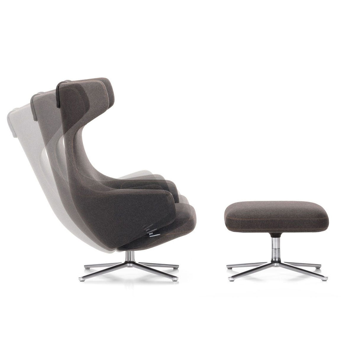 Grand Repos Lounge Chair & Ottoman | Cosy 03 Nutmeg Wool Upholstery