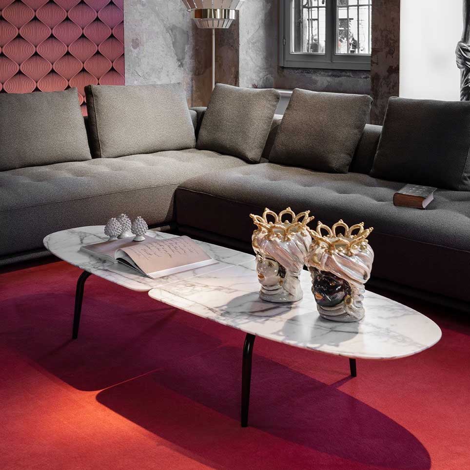 Graphium Occasional Table | Grey Calacatta Marble Top