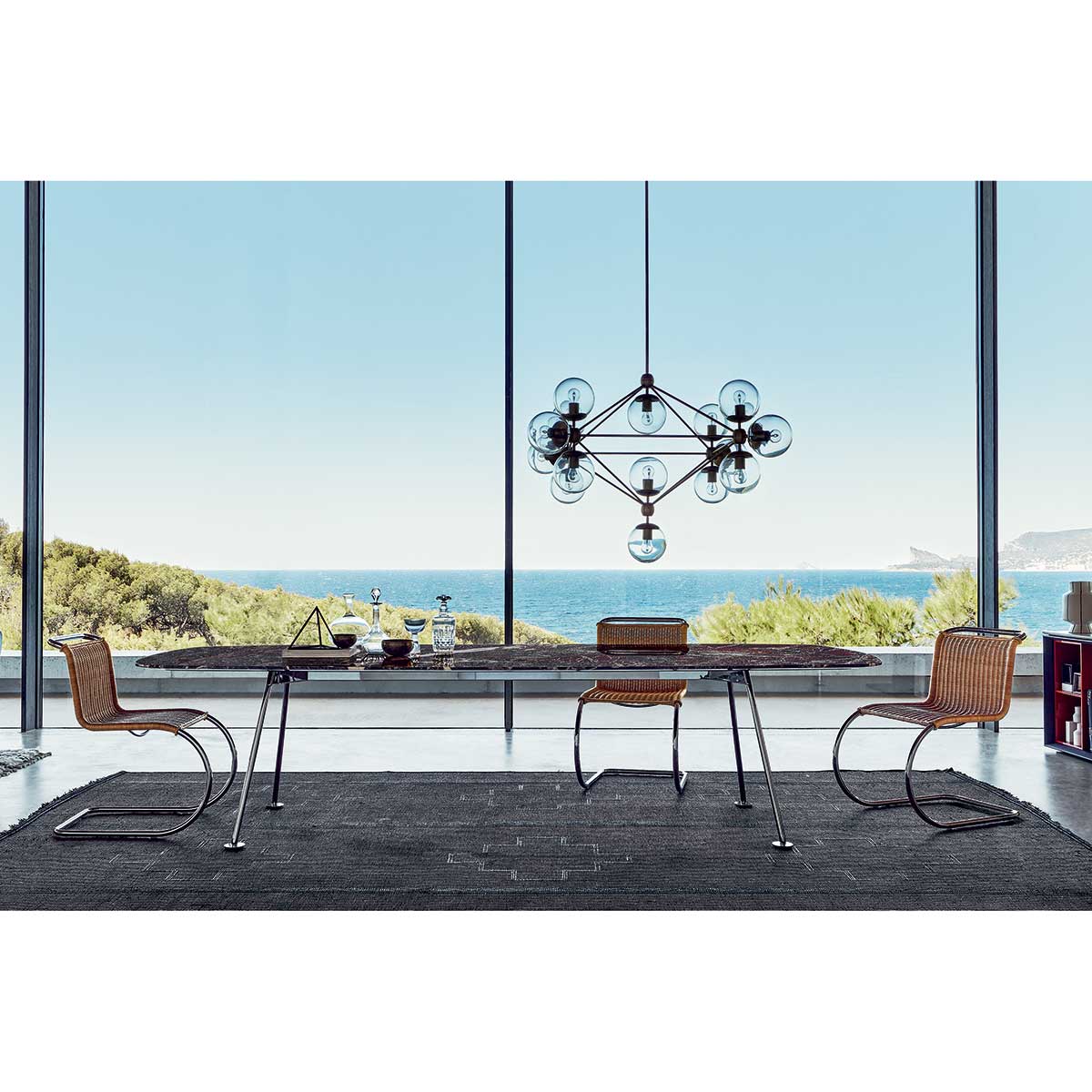 Grasshopper Dining Table | Rosso Rubino Marble Top